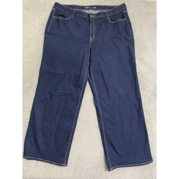 Old Navy Womens Jeans Wow Flare Denim Blue Dark Rinse High Rise Boho 20 - Picture 2 of 9